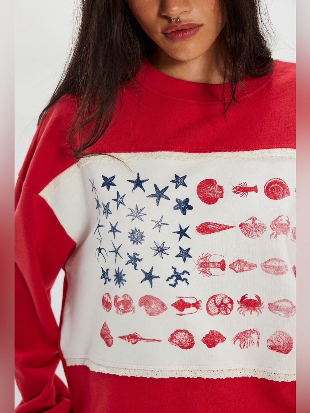Free People X Ragabond Sea Friends Flag Pullover